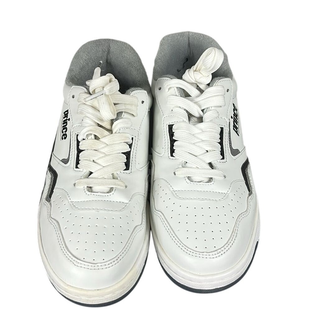 Prince Lace Up Leather Upper Sneakers  Womens Size 9-9.5 White‎ FST838 NWT